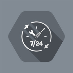 Full time technical assistance services - Vector web icon