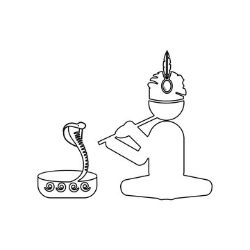 snake charmer icon. Element of India for mobile concept and web apps icon. Outline, thin line icon for website design and development, app development