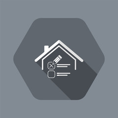 Real estate or hotel concept - Confirm of client decision - Vector web icon