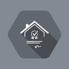 Home certification - Vector web icon