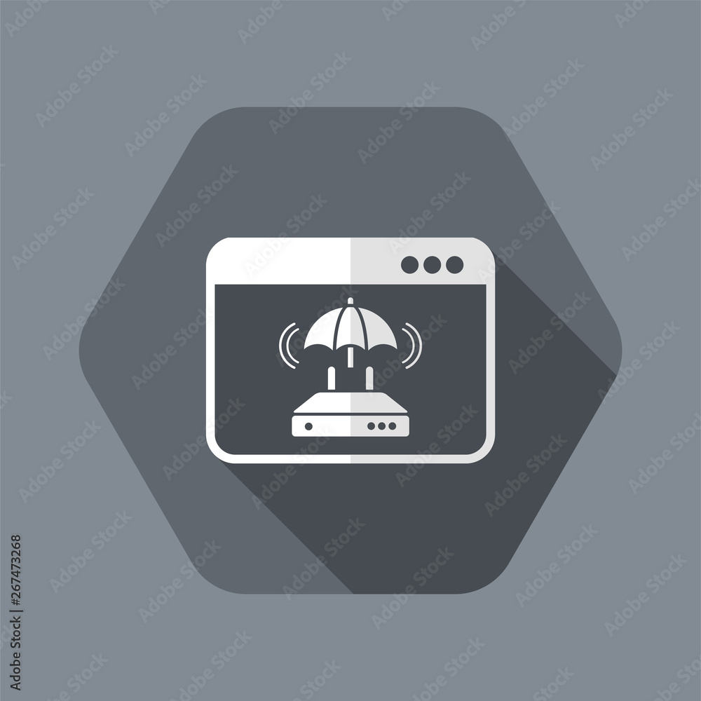 Poster router protection - vector web icon