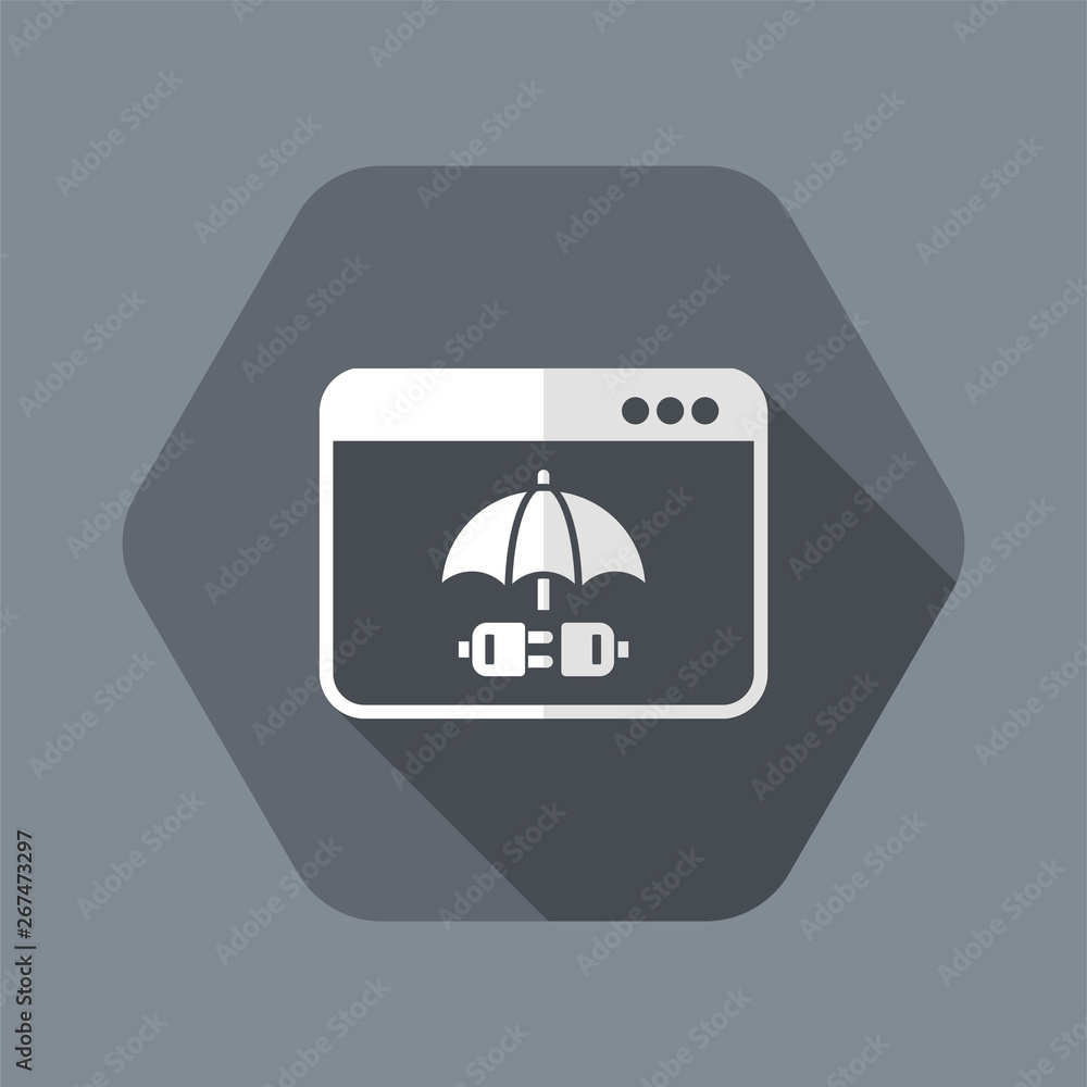 Poster protected pc connection - vector web icon
