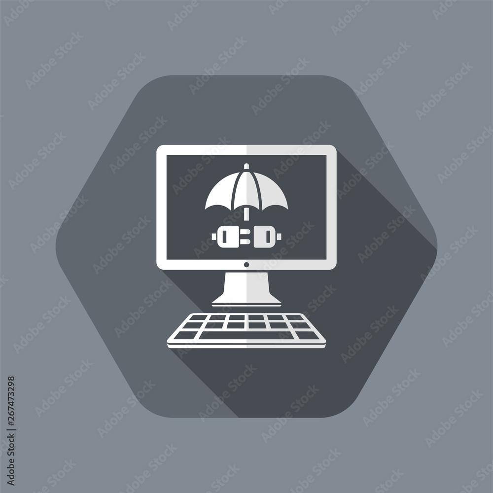 Poster protected pc connection - vector web icon