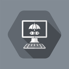 Protected pc connection - Vector web icon