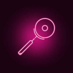 Pizza cutter neon icon. Elements of Kitchen set. Simple icon for websites, web design, mobile app, info graphics
