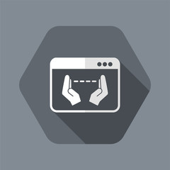 Hand gesturing for computer measures - Vector flat icon