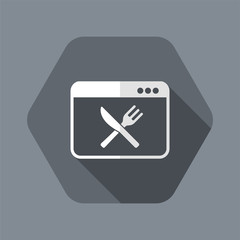 Obraz premium Online restaurant services - Vector flat icon
