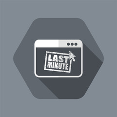 Last minute web grunge stamp link button - Vector flat icon