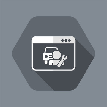 Assistance car application or website - Vector flat icon