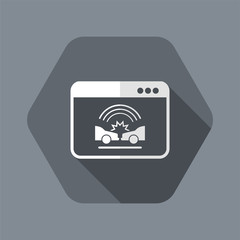 Car insurance satellite service - Vector flat icon