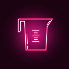 measuring cup neon icon. Elements of Kitchen set. Simple icon for websites, web design, mobile app, info graphics
