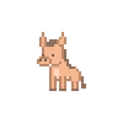 Pixel art horse character isolated on white background. Wildlife animal icon. Cute 8 bit logo. Retro vintage 80s; 90s slot machine/video game graphics. Pony mascot. Chinese zodiac symbol.