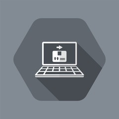 Courier website button - Vector flat icon