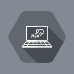 Online medical assistance 7/24 - Vector flat icon