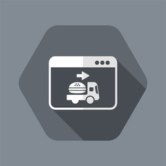 Fast food delivery service - Vector flat icon