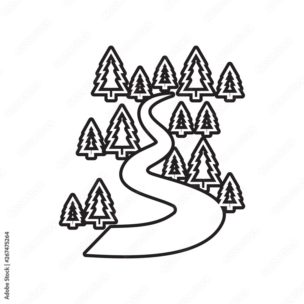 Poster forest road icon. element of landscape for mobile concept and web apps icon. outline, thin line icon