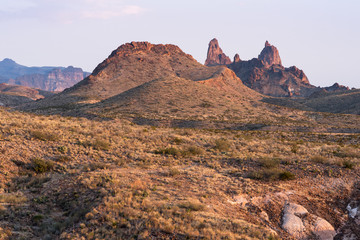 Big Bend National Park with Mule Ears in the distance. Viewed from the Mule Ears trail. 