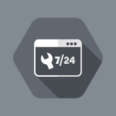 Steady services 24/7 - Vector flat icon