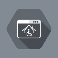 Housing online services for disabled - Vector flat icon