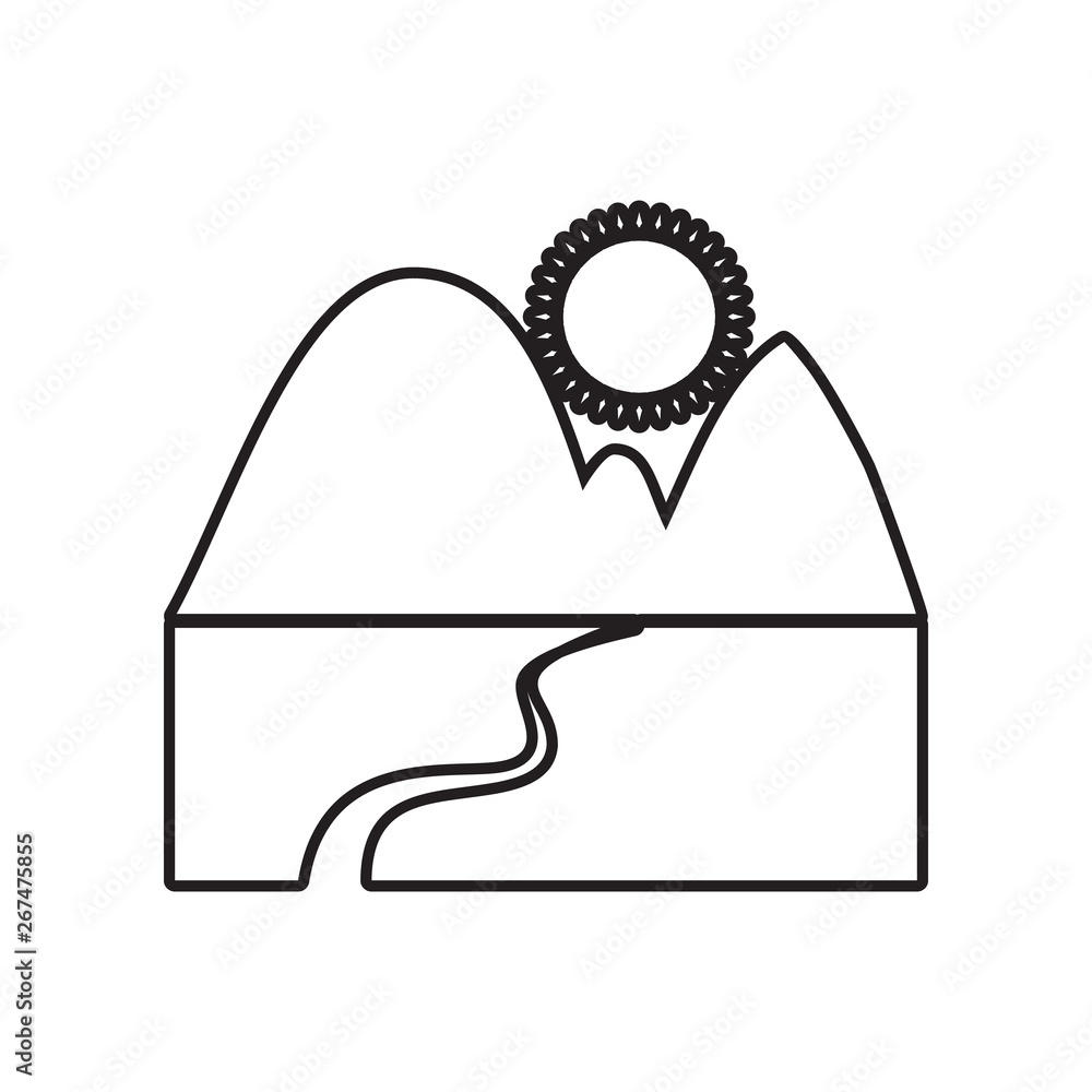 Poster road to the mountains icon. element of landscape for mobile concept and web apps icon. outline, thin