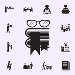 books and glasses icon. Library icons universal set for web and mobile