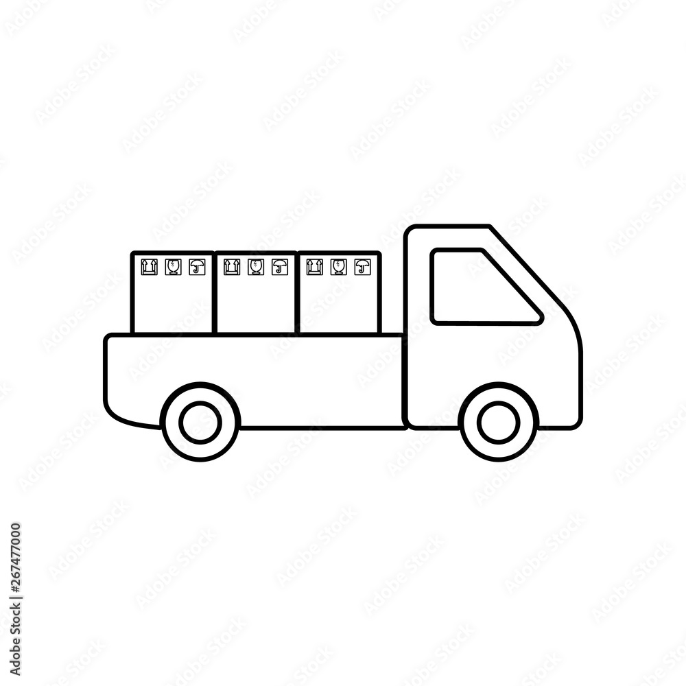 Poster the car is transporting packing box icon. element of logistic for mobile concept and web apps icon. 