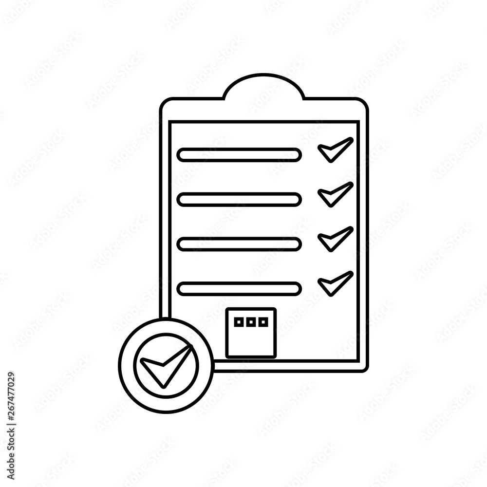 Poster packing box shipping checklist icon. element of logistic for mobile concept and web apps icon. outli