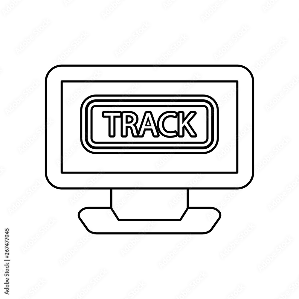 Poster on the monitor delivery truck icon. element of logistic for mobile concept and web apps icon. outlin
