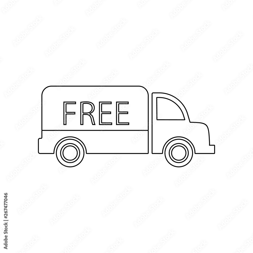 Poster free freight trip icon. element of logistic for mobile concept and web apps icon. outline, thin line
