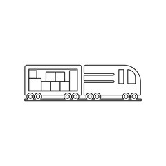 trailer brings packing boxes icon. Element of Logistic for mobile concept and web apps icon. Outline, thin line icon for website design and development, app development