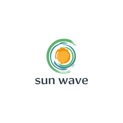 sun wave icon vector illustration design logo