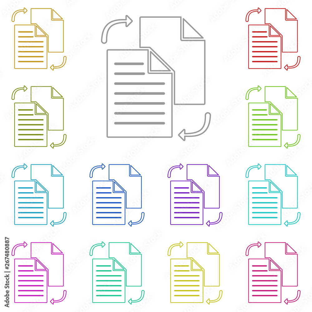 Poster file sharing in style multi color icon. Simple thin line, outline vector of web icons for UI and UX, website or mobile application