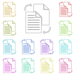 file sharing in style multi color icon. Simple thin line, outline vector of web icons for UI and UX, website or mobile application