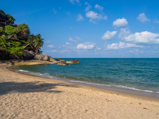beach with waves in island of Ko Phangan, Thailand