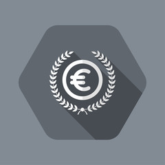 Fototapeta premium Laurel wreath with Euro coin