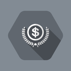 Laurel wreath with Dollar symbol