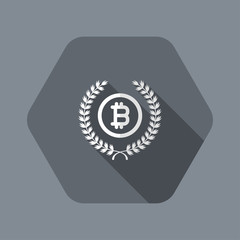 Certified bitcoin symbol icon