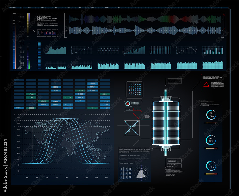 Poster graphic futuristic user interface head up display