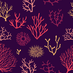 Coral reef seamless pattern.