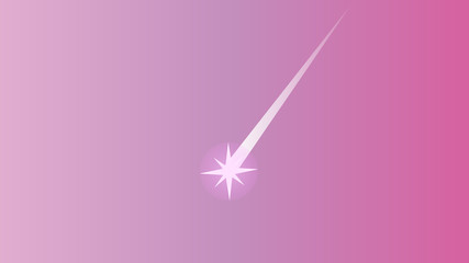 Shooting star vector illustration o the pink sky background