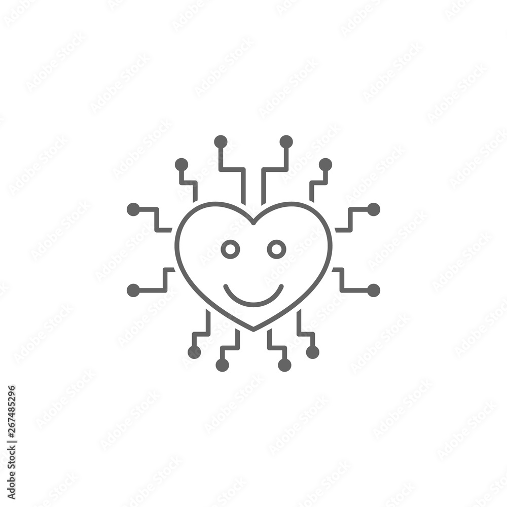 Poster digital business, heart icon. element of digital business icon. thin line icon for website design an