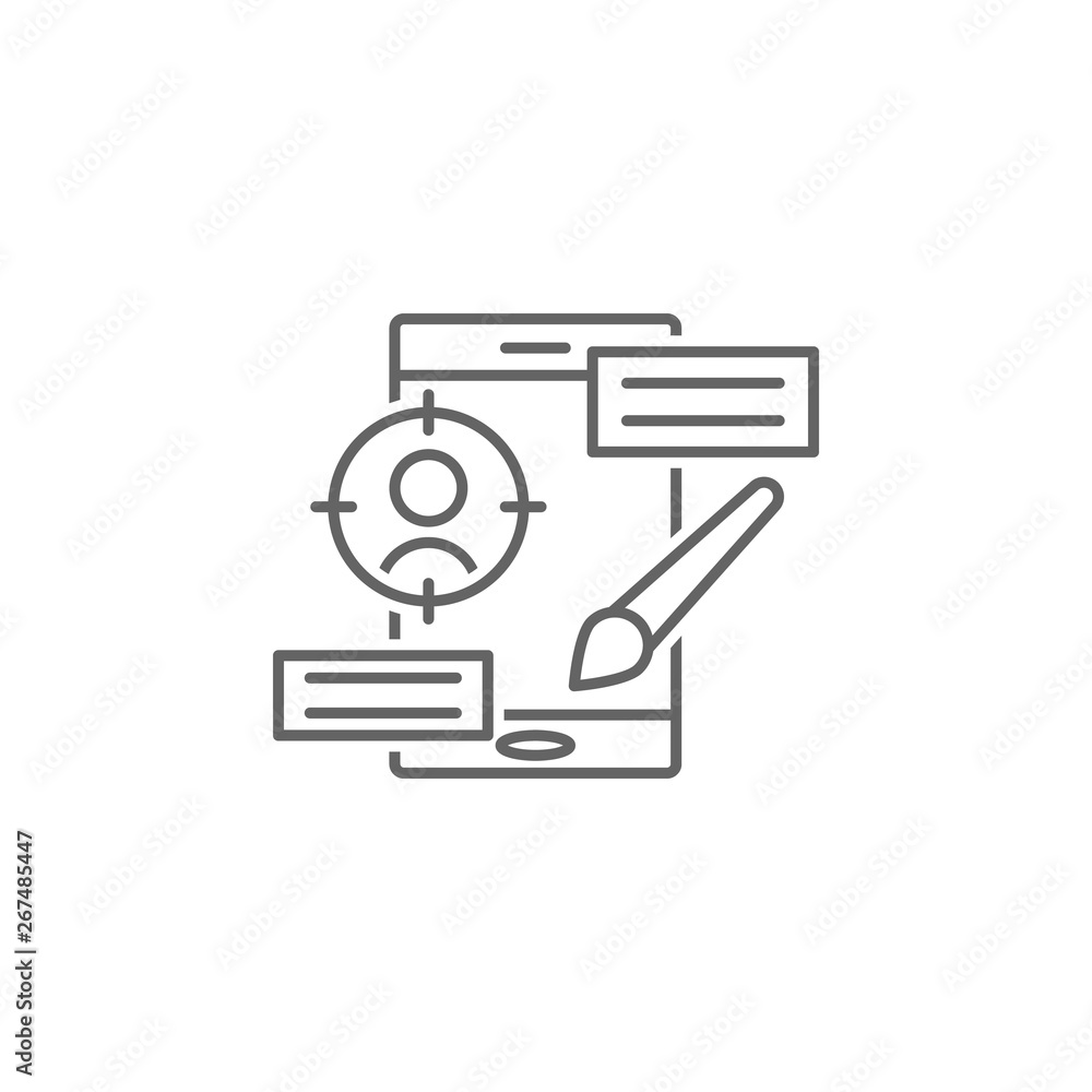 Poster digital business, ui icon. element of digital business icon. thin line icon for website design and d