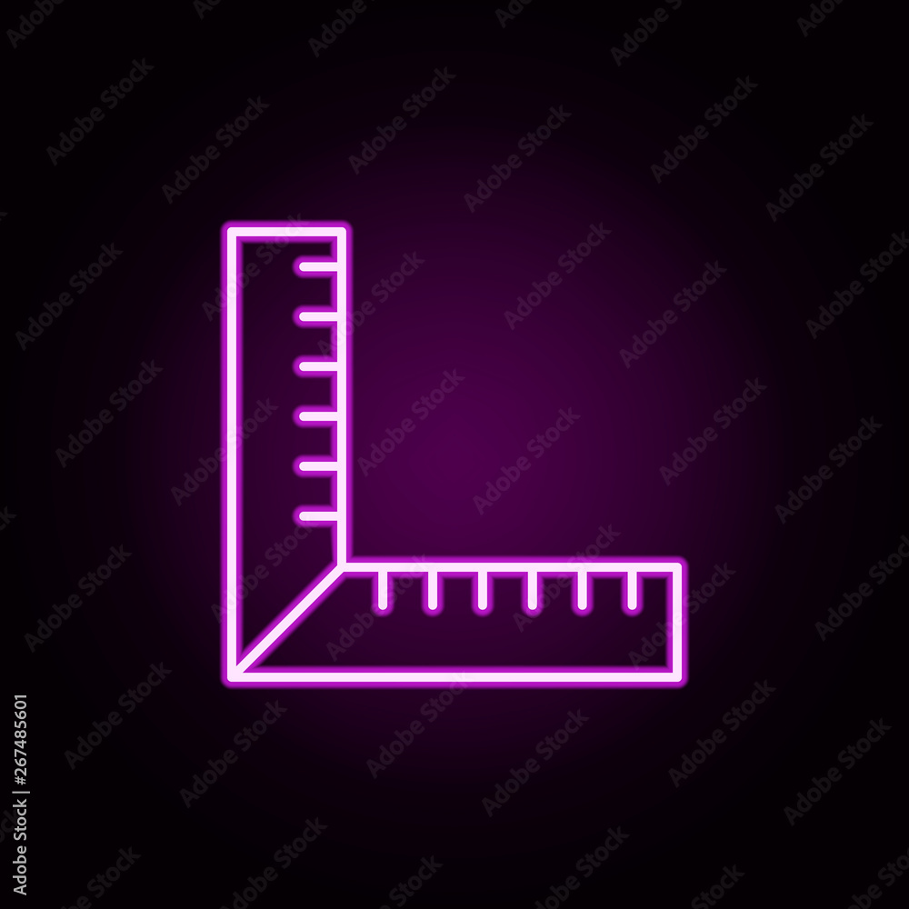 Poster ruler neon icon. elements of architecture set. simple icon for websites, web design, mobile app, inf