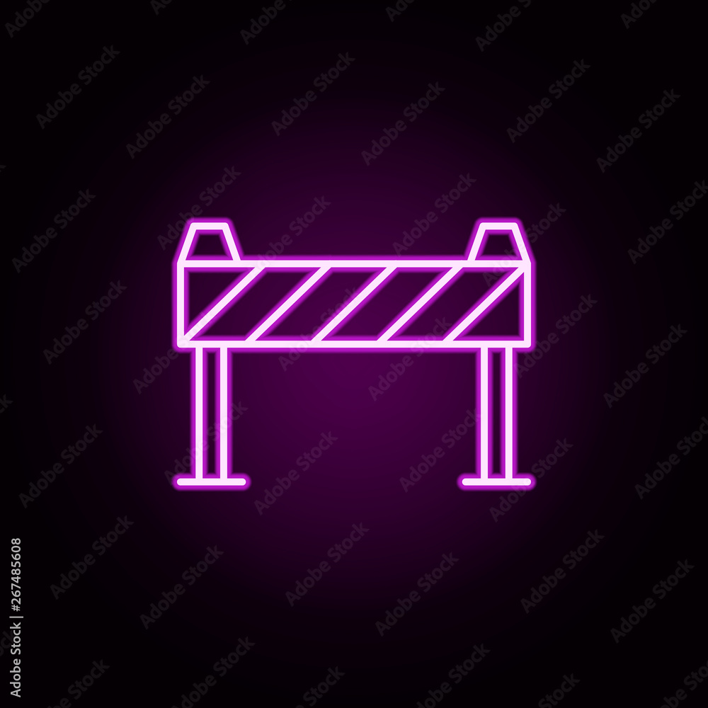 Poster barrier neon icon. elements of architecture set. simple icon for websites, web design, mobile app, i