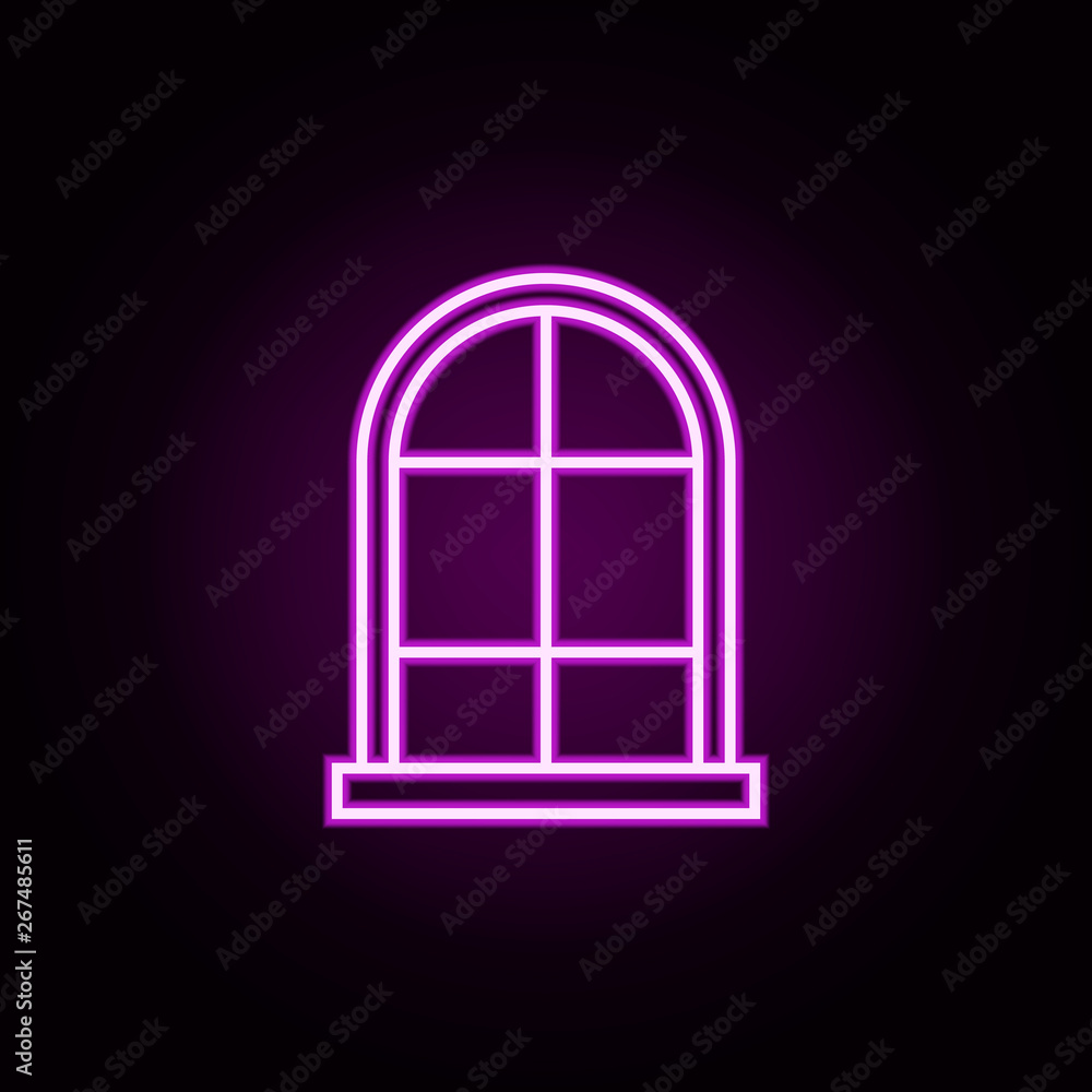 Poster window neon icon. elements of architecture set. simple icon for websites, web design, mobile app, in