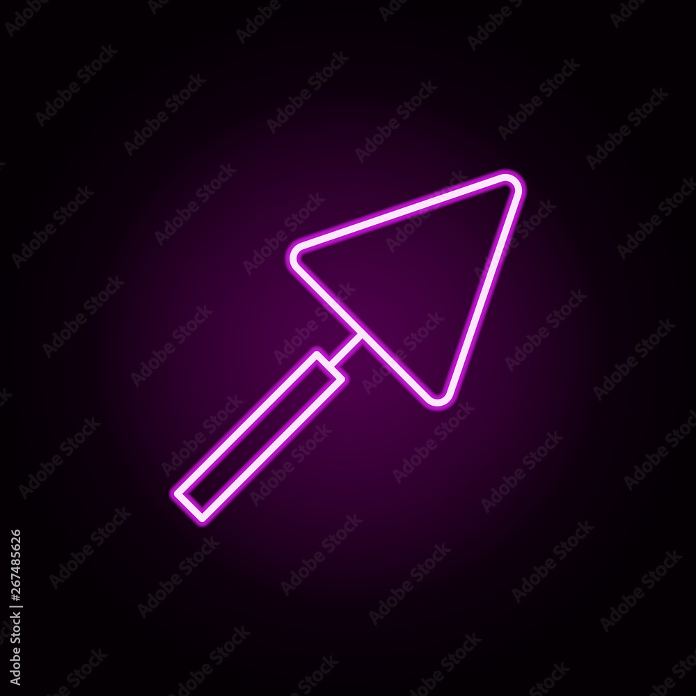 Poster putty knife neon icon. elements of architecture set. simple icon for websites, web design, mobile ap