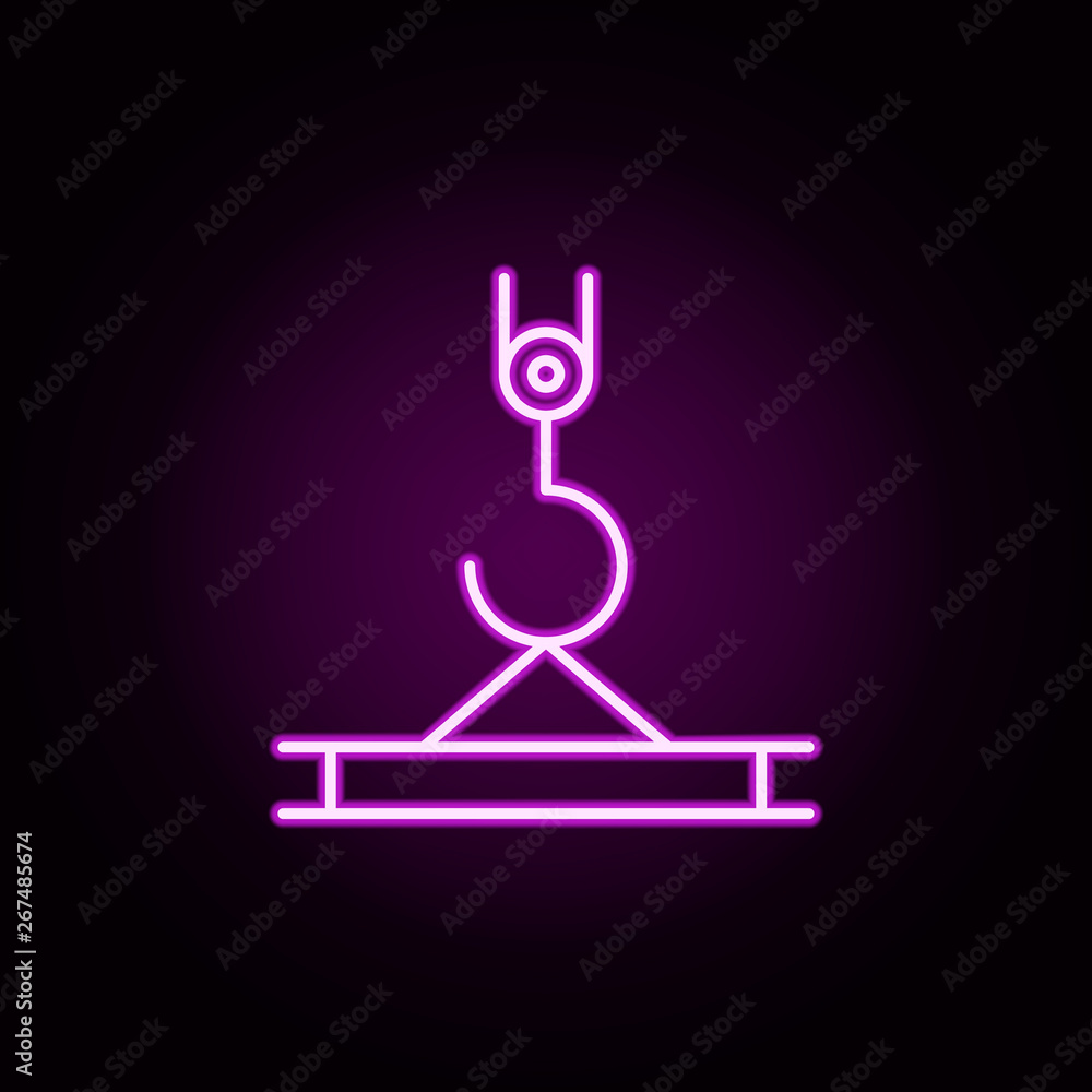 Poster crane neon icon. elements of architecture set. simple icon for websites, web design, mobile app, inf