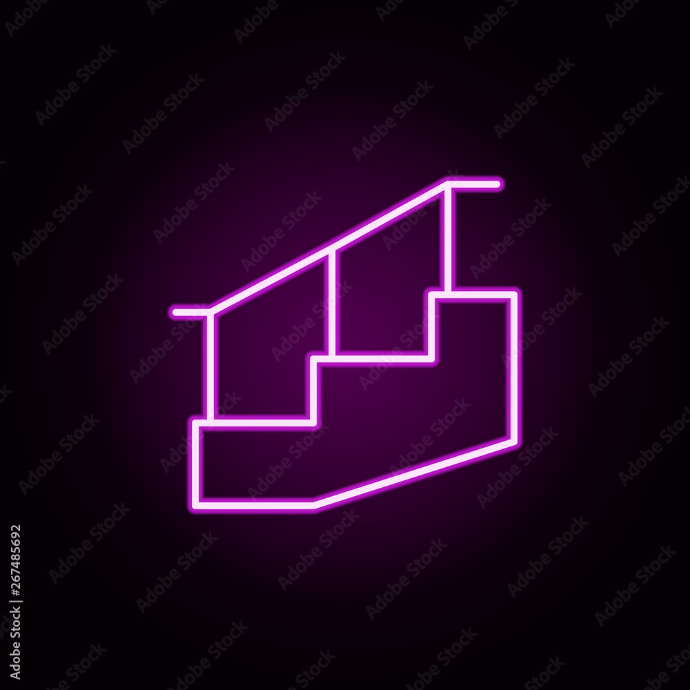 Poster stairs neon icon. elements of architecture set. simple icon for websites, web design, mobile app, in