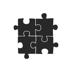 Fototapeta premium Puzzle icon vector, filled flat sign, solid pictogram isolated on white.
