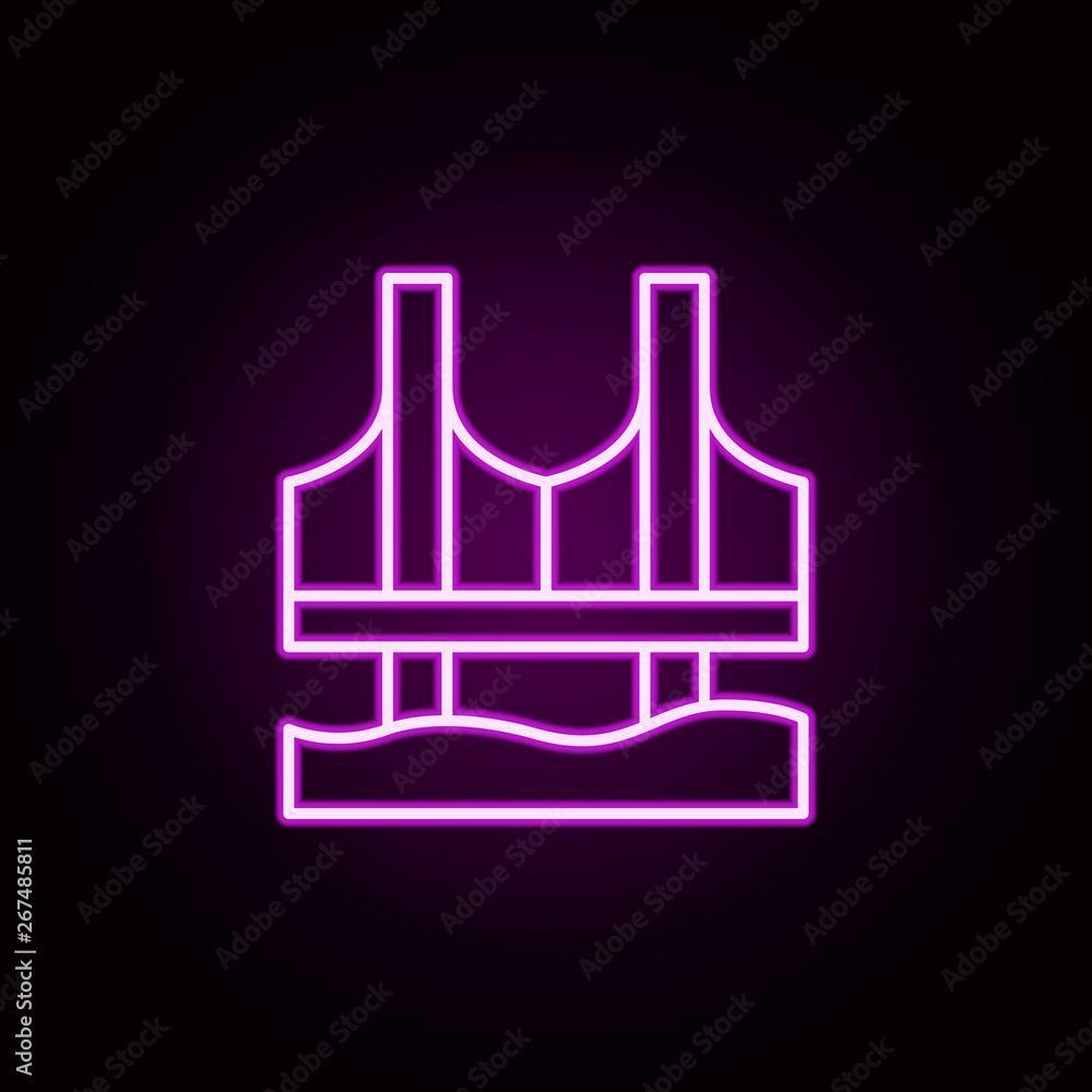 Poster bridge neon icon. elements of architecture set. simple icon for websites, web design, mobile app, in
